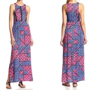 Mink Pink Patchwork Print Boho Chic Long Dress